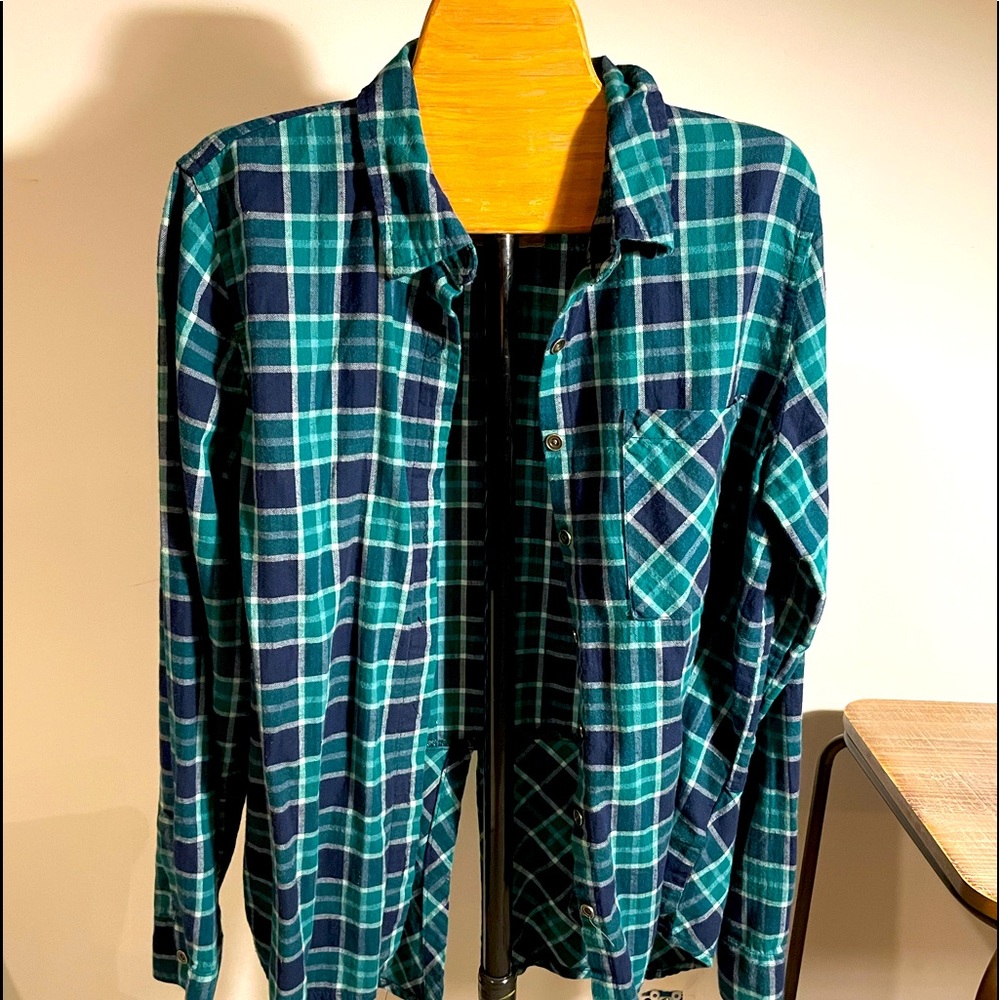 Flannel shirt Blue/Green Large